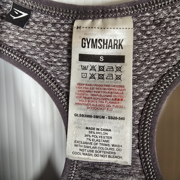 Gymshark Women's Vital Rise Smokey Gray Sports Seamless Bra Gray Marl Size Small - Picture 8 of 9